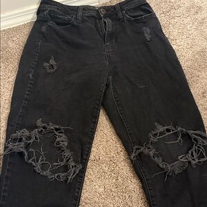 Distressed Black Women's Jeans